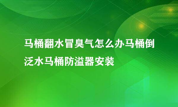 马桶翻水冒臭气怎么办马桶倒泛水马桶防溢器安装
