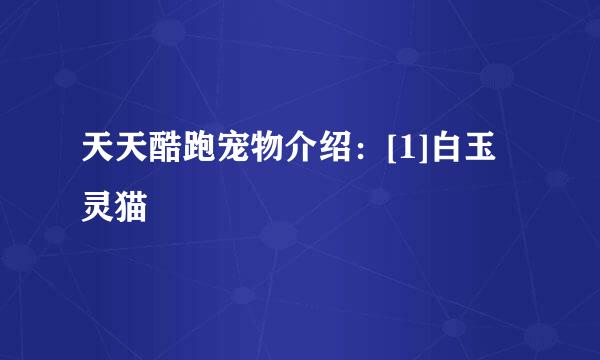 天天酷跑宠物介绍：[1]白玉灵猫