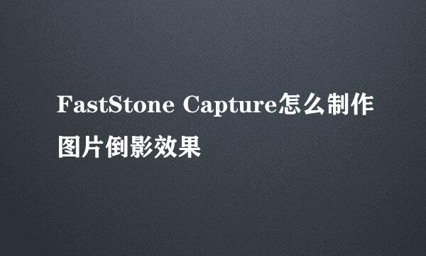 FastStone Capture怎么制作图片倒影效果