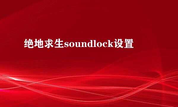 绝地求生soundlock设置