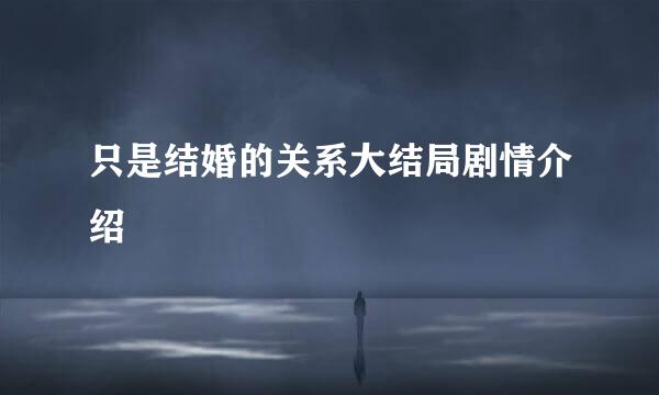 只是结婚的关系大结局剧情介绍
