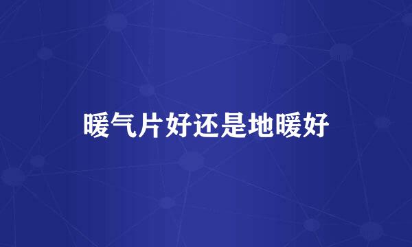 暖气片好还是地暖好