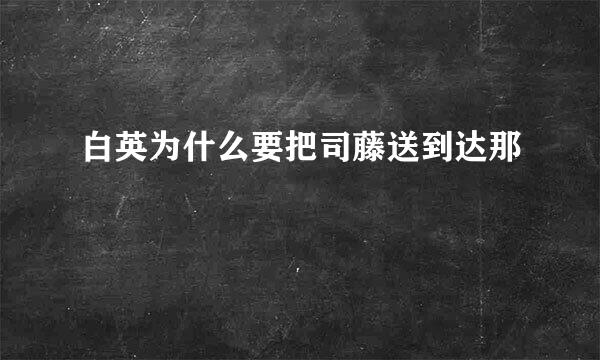 白英为什么要把司藤送到达那