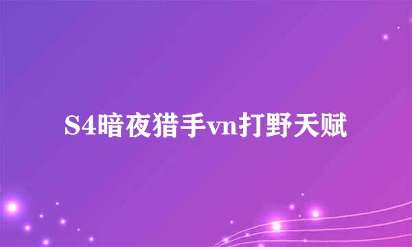 S4暗夜猎手vn打野天赋