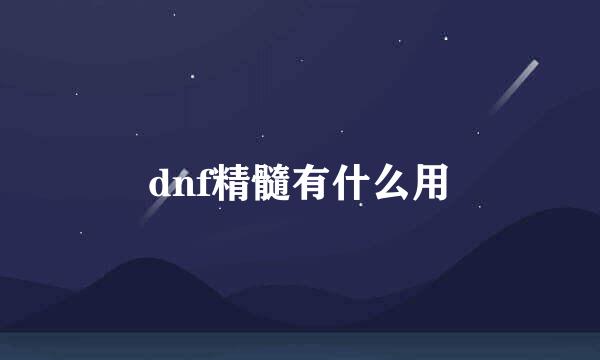 dnf精髓有什么用