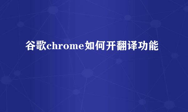 谷歌chrome如何开翻译功能