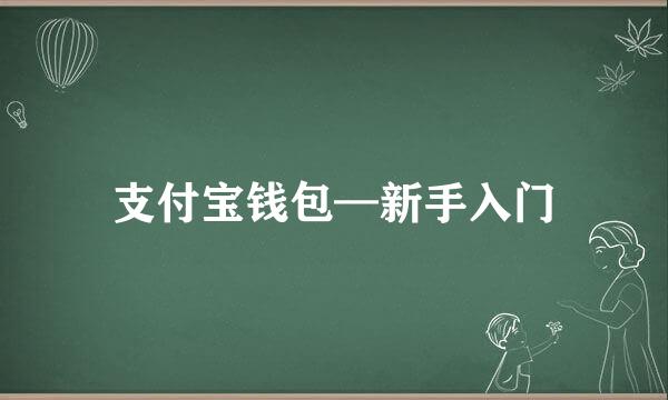 支付宝钱包—新手入门