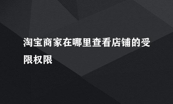 淘宝商家在哪里查看店铺的受限权限