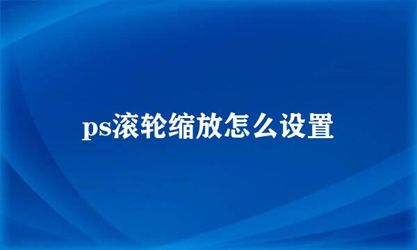 ps滚轮缩放怎么设置