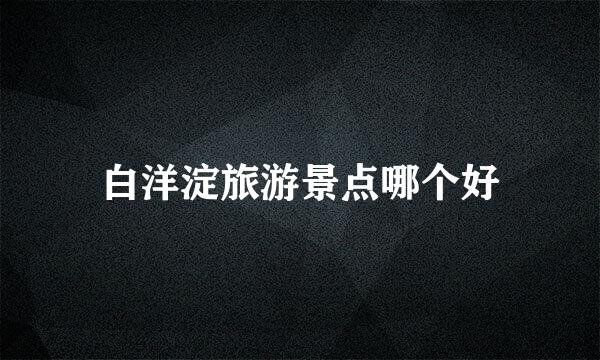 白洋淀旅游景点哪个好