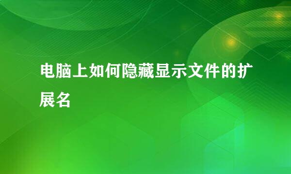 电脑上如何隐藏显示文件的扩展名