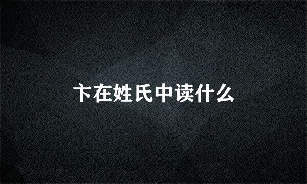 卞在姓氏中读什么
