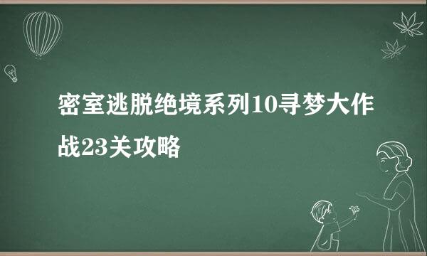 密室逃脱绝境系列10寻梦大作战23关攻略