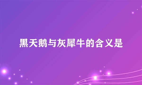 黑天鹅与灰犀牛的含义是