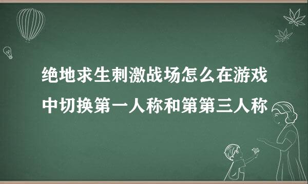 绝地求生刺激战场怎么在游戏中切换第一人称和第第三人称