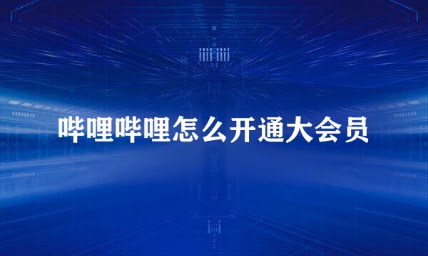 哔哩哔哩怎么开通大会员