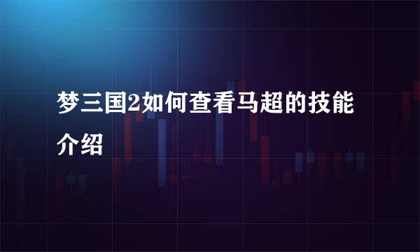 梦三国2如何查看马超的技能介绍