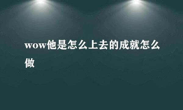 wow他是怎么上去的成就怎么做