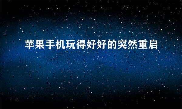苹果手机玩得好好的突然重启