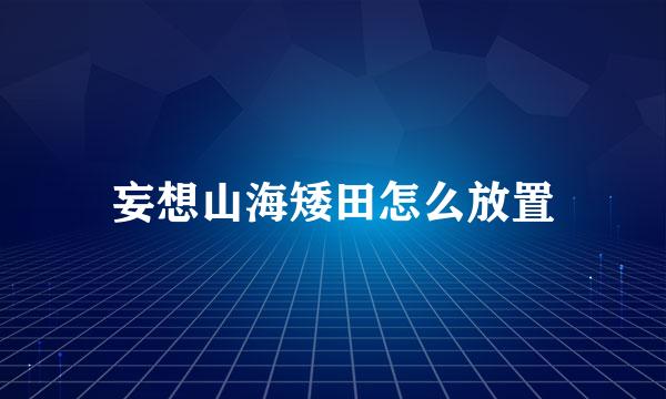 妄想山海矮田怎么放置