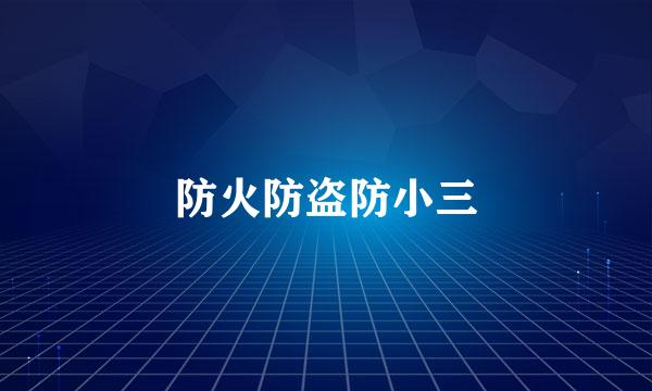 防火防盗防小三