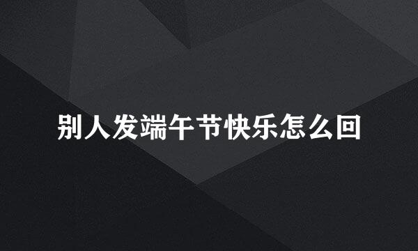 别人发端午节快乐怎么回