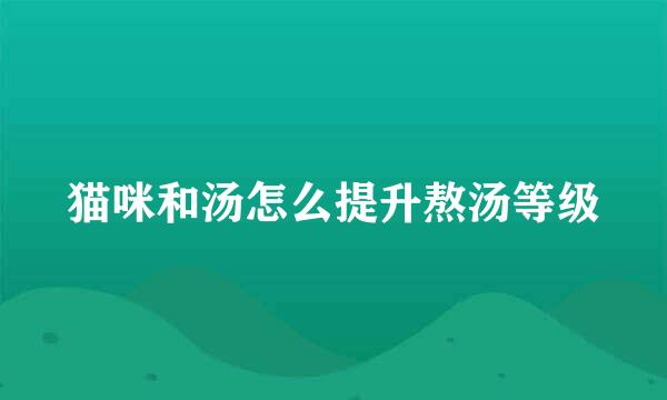 猫咪和汤怎么提升熬汤等级
