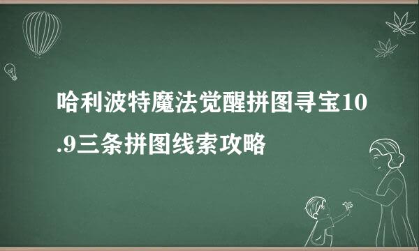 哈利波特魔法觉醒拼图寻宝10.9三条拼图线索攻略