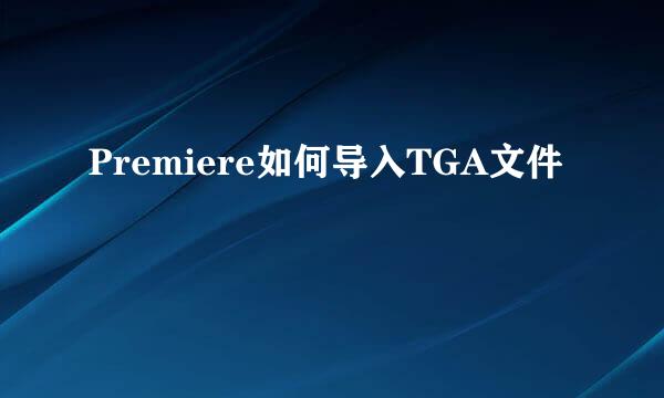 Premiere如何导入TGA文件