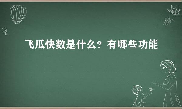 飞瓜快数是什么？有哪些功能