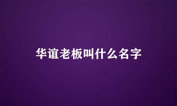 华谊老板叫什么名字