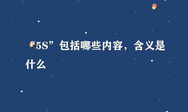 “5S”包括哪些内容，含义是什么
