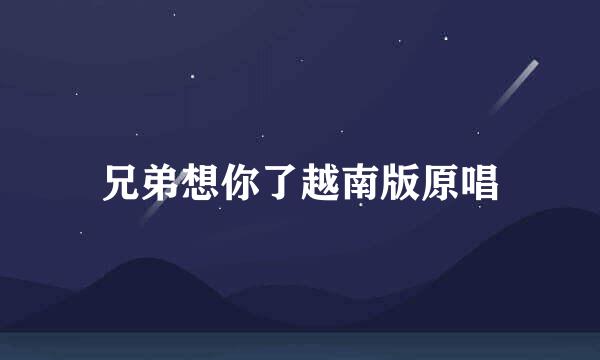 兄弟想你了越南版原唱