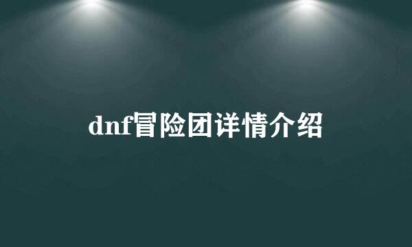 dnf冒险团详情介绍