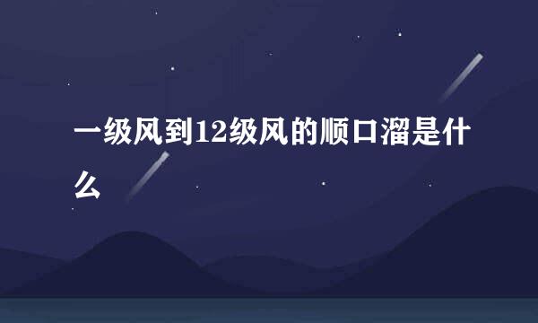 一级风到12级风的顺口溜是什么