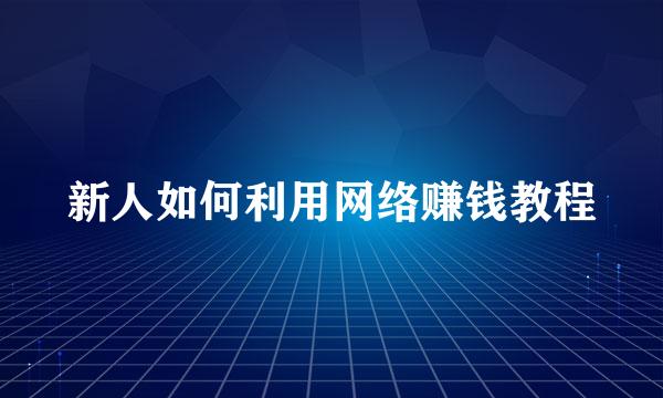 新人如何利用网络赚钱教程