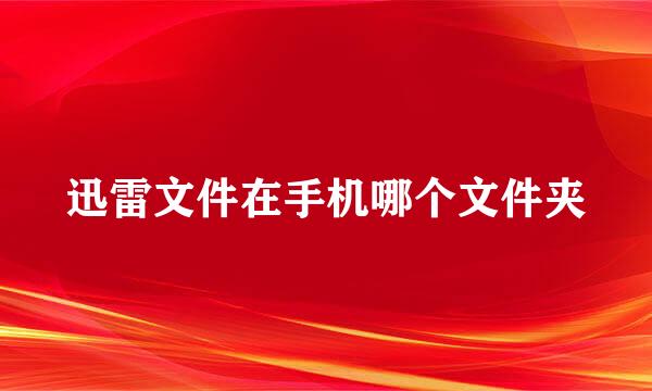 迅雷文件在手机哪个文件夹