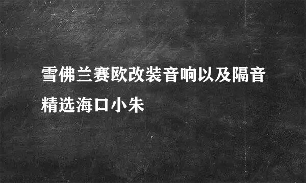 雪佛兰赛欧改装音响以及隔音精选海口小朱