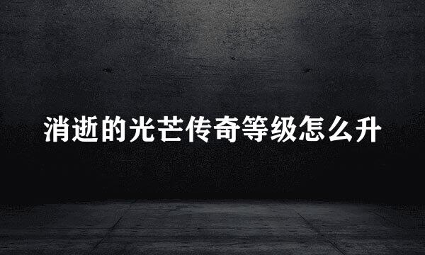 消逝的光芒传奇等级怎么升