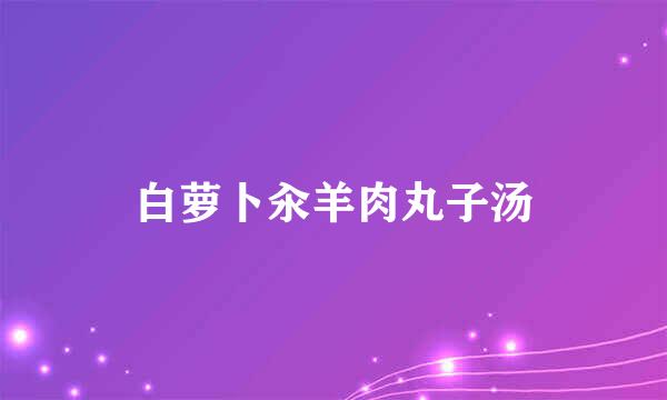 白萝卜汆羊肉丸子汤