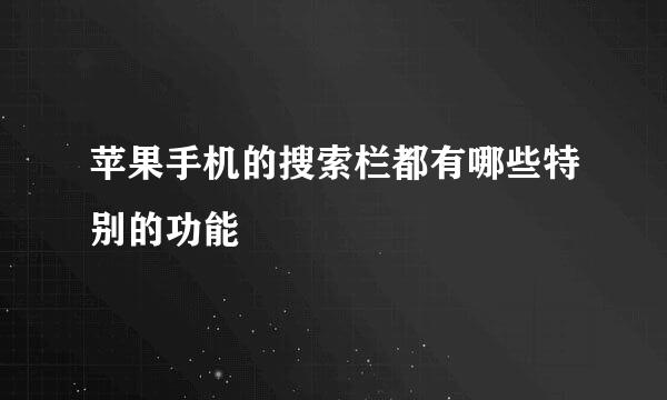 苹果手机的搜索栏都有哪些特别的功能