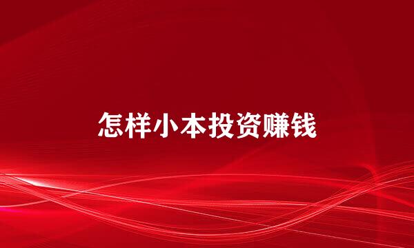 怎样小本投资赚钱