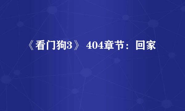 《看门狗3》 404章节：回家
