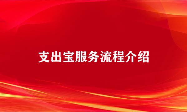 支出宝服务流程介绍