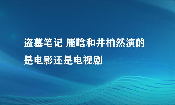 盗墓笔记 鹿晗和井柏然演的是电影还是电视剧