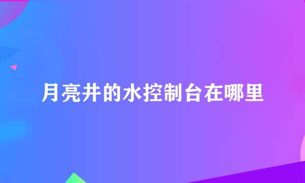 月亮井的水控制台在哪里