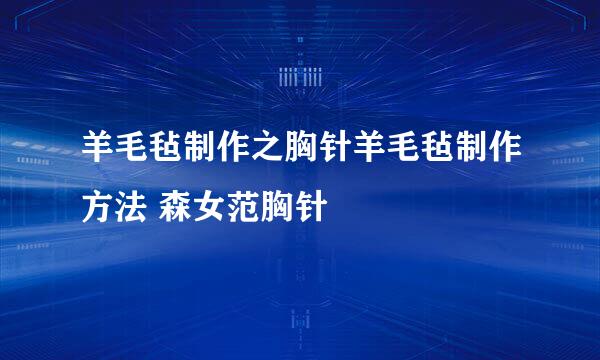 羊毛毡制作之胸针羊毛毡制作方法 森女范胸针