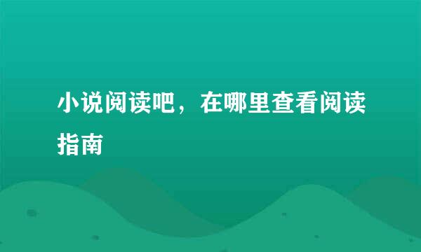 小说阅读吧，在哪里查看阅读指南
