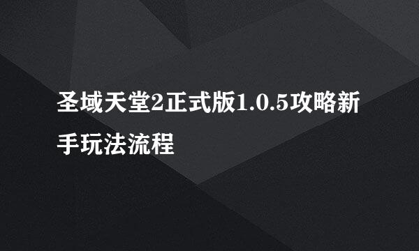 圣域天堂2正式版1.0.5攻略新手玩法流程