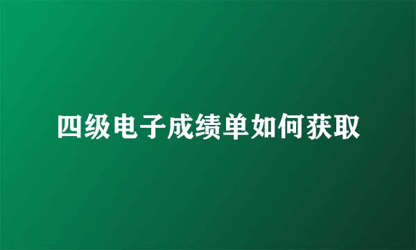 四级电子成绩单如何获取